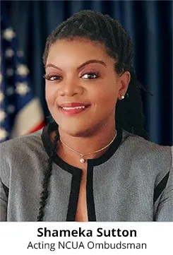 Shameka Sutton, Ombudsman de la NCUA en funciones Shameka Sutton, Ombudsman de la NCUA en funciones
